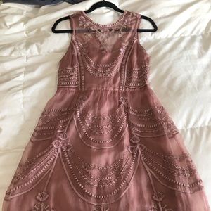 Dusky rose embroidered dress